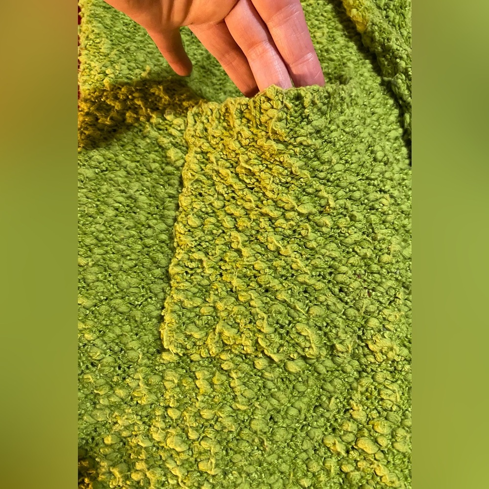M/L Green Sweater Pockets Cute Vintage Look Boutique Purchase Measurements N Pic - Picture 10 of 17